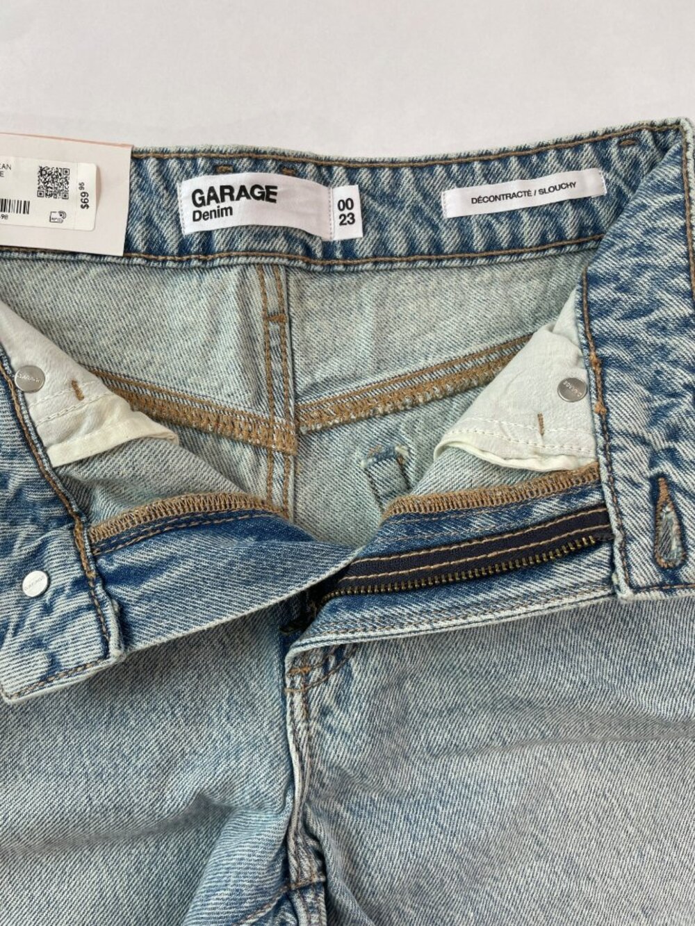 Garage Denim Slouchy Jeans Willow Blue Organic Cotton Blend Wmns Sz 00/23 $70NWT - Picture 4 of 8